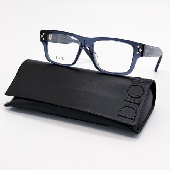 NEW DIOR CD DIAMONDO S3I 3000 SQUARE BLUE GREY EYEGLASSES DIOR - Picture 1 of 9